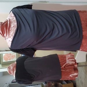 boatneck draped top with lace detailing 1X